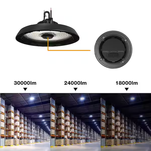 14 in. Black Integrated LED Dimmable High Bay Light at 30000 Lumens, 5000K *READ - Picture 4 of 8