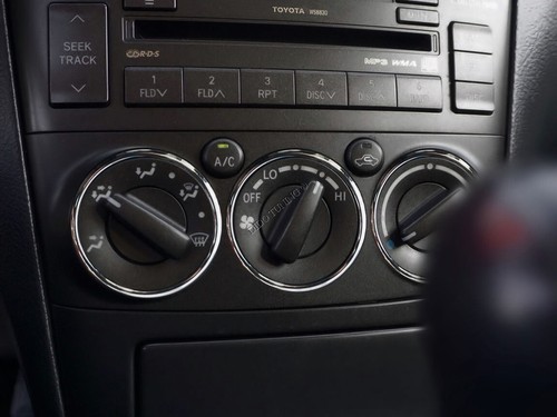 For Toyota Avensis 03-09 Polished Aluminum Heater dash panel Surrounds Rings x3 - Picture 5 of 7