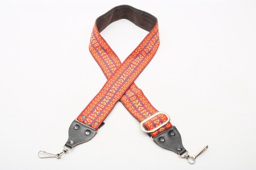 RETRO camera shoulder Strap Red+Yellow+Green+Blue+Black Hippie Type+Groovie - Picture 1 of 7