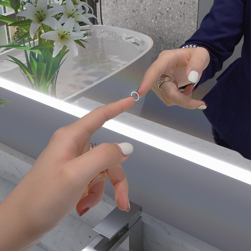 Sinber Make-up Waschtisch Wand LED Badspiegel mit beleuchtetem Licht Antibeschlag - Bild 9 von 61