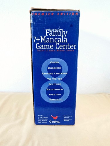 Family 7+ Mancala Game Center 8 Classic Board Games Solid Wood Chess Checkers - Picture 2 of 6