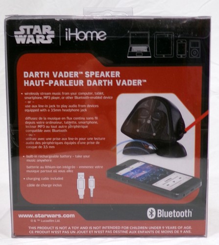 Kid Designs eKids Star Wars iHome Darth Vader Bluetooth Speaker New Sealed - Picture 3 of 5