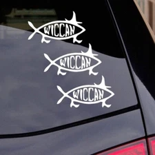 Wiccan Fish Vinyl Decal - Witch, Wicca, Graphic Car Truck Windows mug tumblers