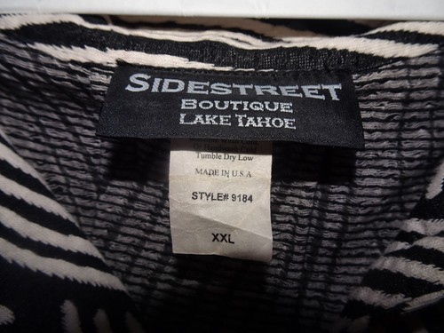 SWING/ALINE COAT JACKET BLACK AND WHITE STRIPE WITH RED ACCENTS XXL NWOT CHIC - Picture 9 of 9