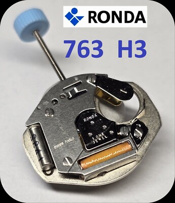 RONDA 763 - H3 (1,57mm) Quartz Uhrwerk - 6¾ x 8 ''' mit Sekunde - 100% tested NOS