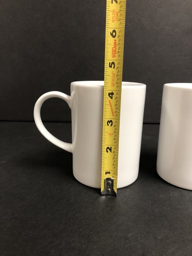 Lote de 2 tazas de café blancas Crate & Barrel 8 OZ hechas en Indonesia - Imagen 8 de 9