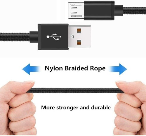3/6/10Ft Braided Micro USB Cable Samsung S7 S6 LG Android Charger Charging Cord - Picture 5 of 13