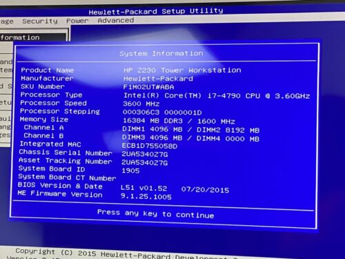 HP Z230 Tower Workstation Intel Core i7-4790 3.6GHz 16GB RAM NO HDD NVIDIA NO OS - Bild 2 von 6