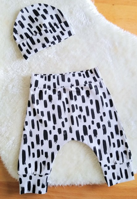 HANDMADE BRUSH STROKE JERSEY HAREM TROUSERS PANTS BABY TODDLER KIDS CLOTHES