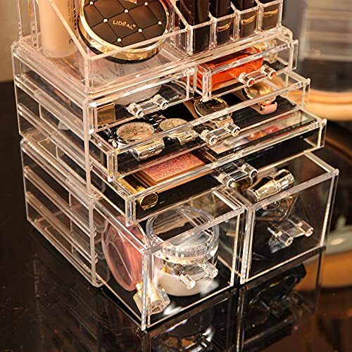 Make-up Organizer Hautpflege große kosmetische Vitrinen 6 Schubladen klar - Bild 7 von 8