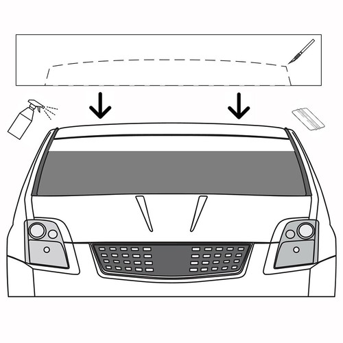 Vinyl Windshield Visor Sun Strip window banner sheet racing car truck White - Picture 4 of 9