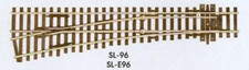 Peco SL-96 Medium Radius Left Hand Point Insulfrog code 100 rail OO Gauge
