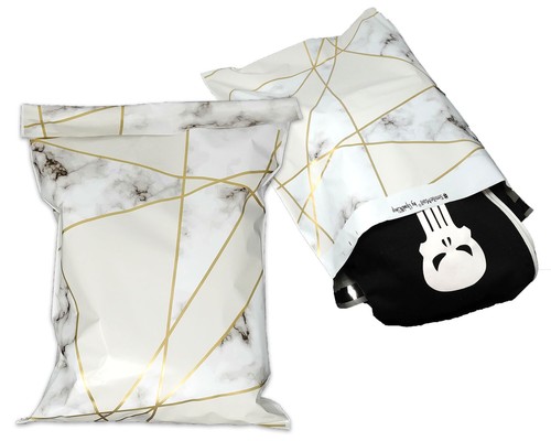 10x13, 14x17 inch White Marble Tile Poly Mailers, Shipping Mailing Envelope Bags - Picture 2 of 45