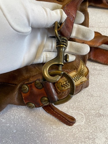 Campomaggi Teodorano rara borsa vintage in pelle marrone pesante tracolla - Foto 8 di 24