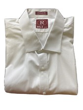 White Fitted Laydown Collar Tuxedo Shirt 3XL 32/33 15