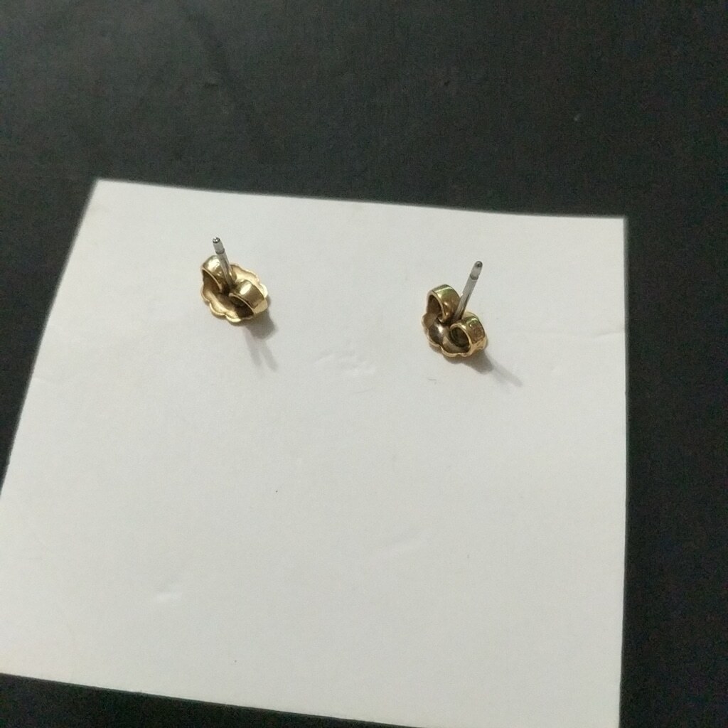 Gold Tone White Chip Dangle Drop Statement Earrin… - image 2