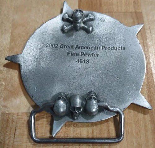 2002 Star in Circle 4613 Blue Pewter Belt Buckle Great American Products - Picture 2 of 3