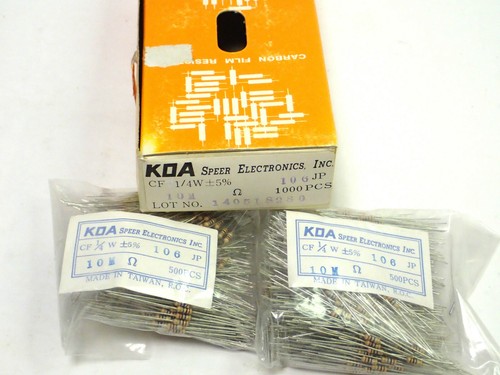 KOA SPEER ASSORTED CF1/4 CARBON FILM RESISTORS AXIAL, approx 2390 PCS, NOS - Picture 8 of 9