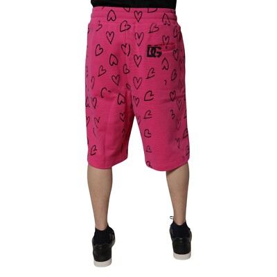 DOLCE & GABBANA Shorts Pink Cotton Heart Print Bermuda