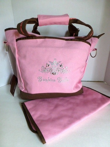 "Bambino Bella" Mommy/Baby Eco-Friendly, Stylish Pink Diaper Bag, By Tutta Bella - Picture 5 of 6