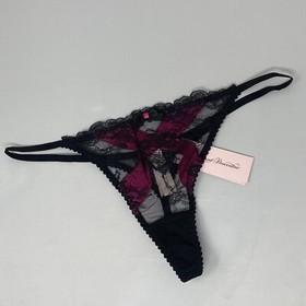 Agent Provocateur Maddy Black Pink Thong AP4 Large NWT $100