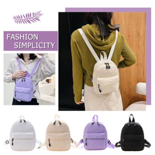 Moda Mujeres Mochila Color Puro Mujer Estilo Preppy Informal Mini Mochila de Nylon - Imagen 3 de 16