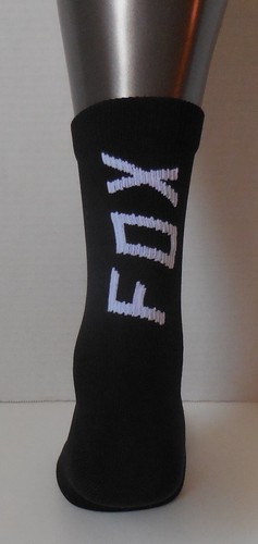 Fox Racing 8" DH Moth Crew Socks Men Black/White S/M 9-11 One Pair - Picture 4 of 5