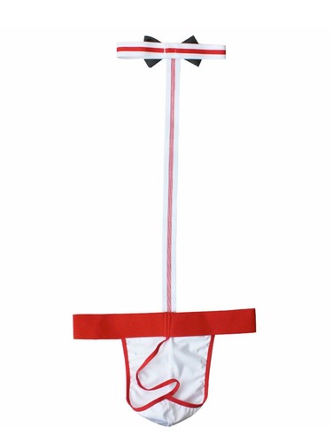 Sexy Men Mankini Collared Bow Tie Stag Party Costume Suspender Thong Underwear - Picture 9 of 12