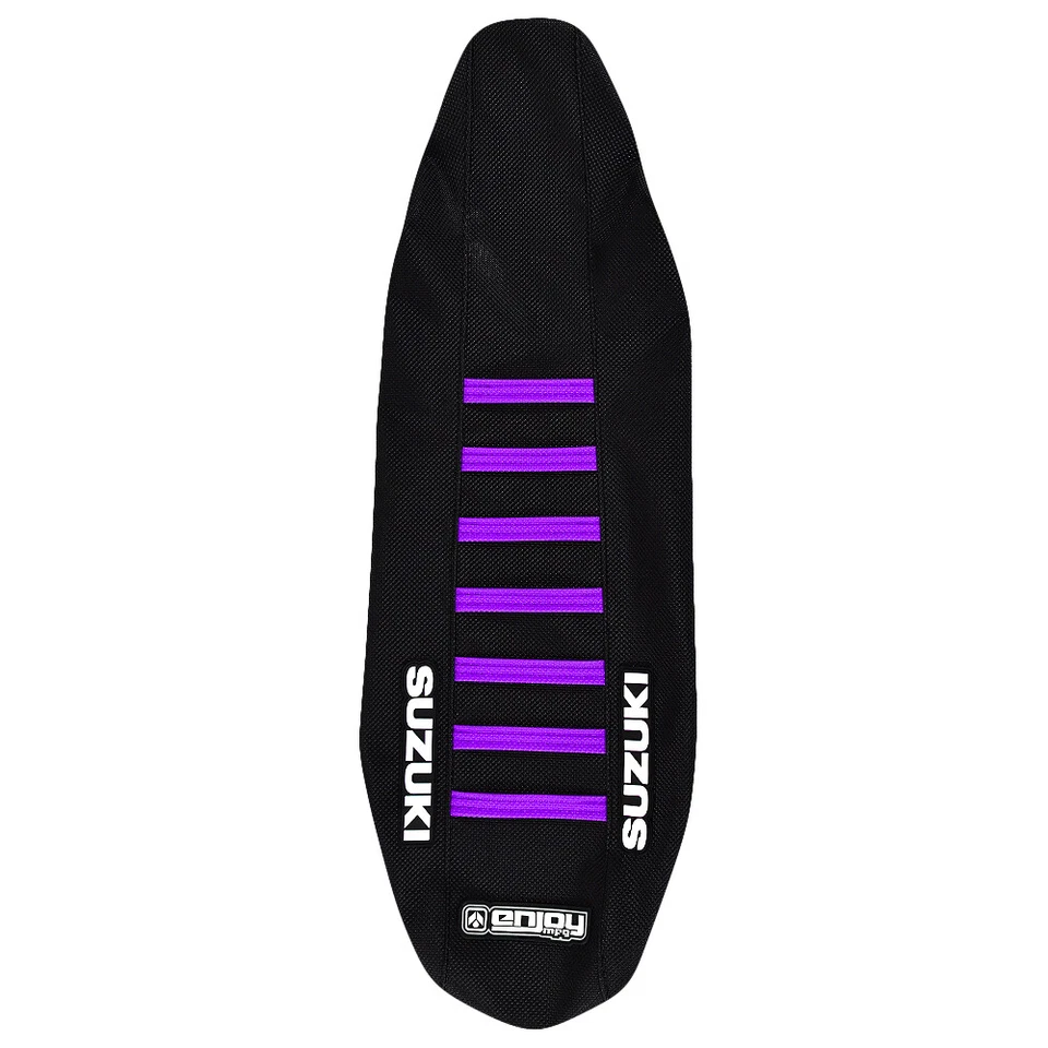 Cubierta de asiento 2018-2024 Suzuki RMZ 450 Enjoy MFG todo negro púrpura costillas #163 logotipo Foto 4 de 4