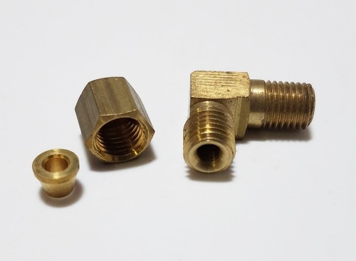 20 WEATHERHEAD 69x2 1/8" Tube OD x 1/8" MPT Brass 90 Deg Male Compression Elbow - Picture 6 of 7