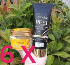 6X Combo Nicolas Cold Peeling Yeast & Body Cream Genuine White Yeast 