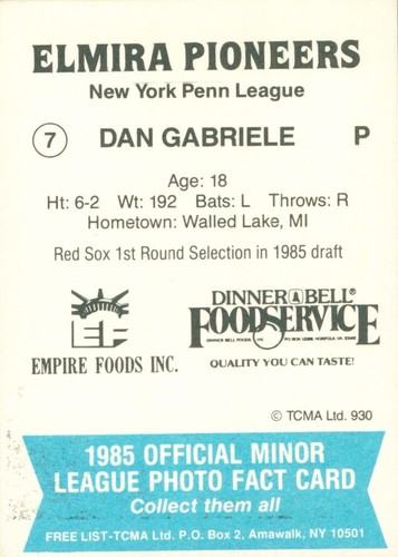 1985 TCMA Elmira Pioneers - You Pick 1! - Boston Red Sox A - Minor League - Bild 14 von 48