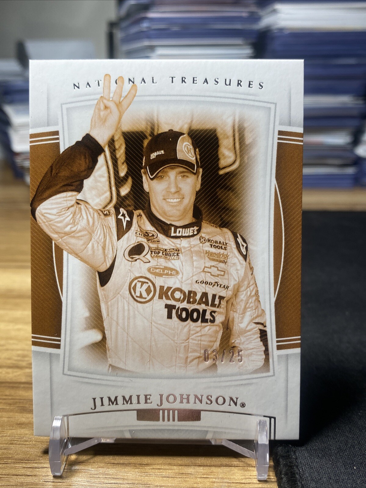 2020 National Treasures Racing Jimmie Johnson Sepia SP /25 #96