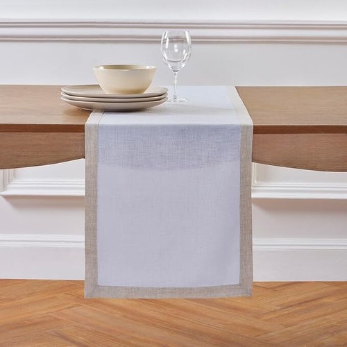 Solino Home 100% Pure Linen Table Runner for Summer Kitchen Dining Solid Classic - Picture 9 of 18
