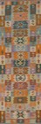 Reversible Kilim Tribal Flatweave 10 ft. Runner Rug Wool Carpet 9' 11" x 2' 8"