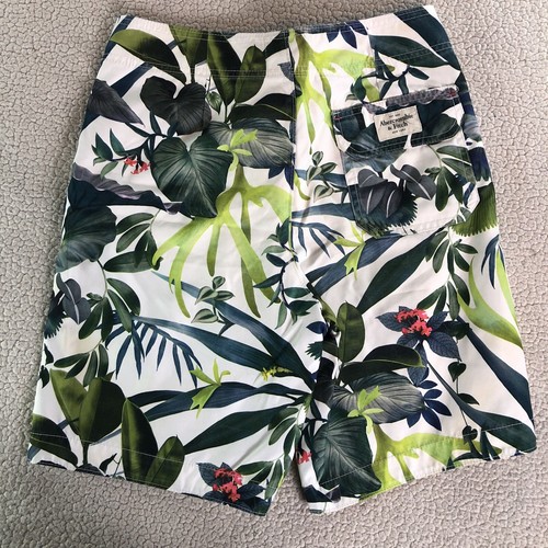Abercrombie & Fitch Men’s Small Floral White Green Board Shorts/Swim Trunks - Picture 7 of 12