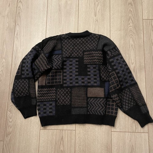 Cardigan maglia lana maremma maglione scollo V maniche lunghe nero multicolore taglia 52 - Foto 3 di 11