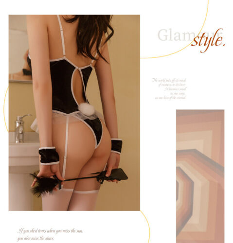 Sexy Lingerie Woman Bunny Girl Cosplay Costume Rabbit Bodysuit Nightwear Outfits - Picture 10 of 27