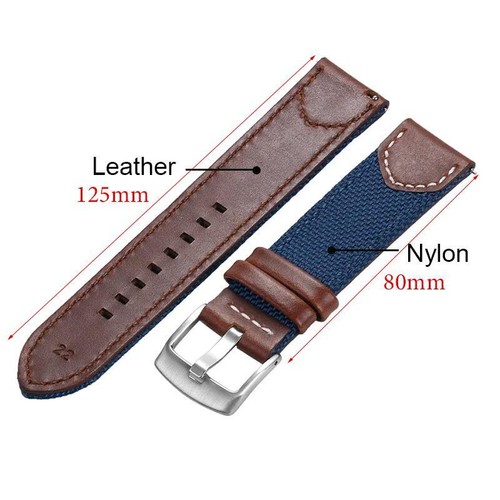 Correa de reloj de cuero de nailon de lona de liberación rápida correas de repuesto - Imagen 11 de 17