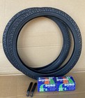 Pair of 20 x 1.95 Bicycle Tires + Tubes Bundle All Black Tires Street Bmx Bike