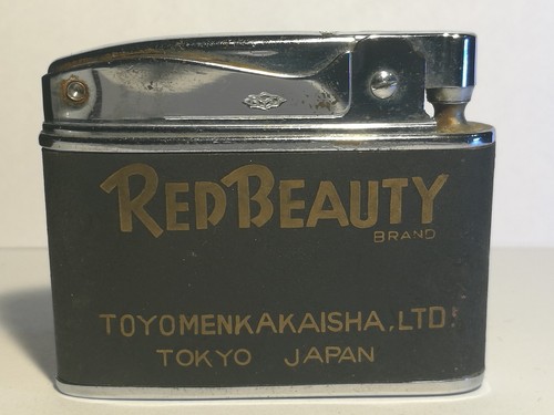 Encendedor Publicitario Plano Luneta Company Rojo Belleza Marca RARO Hecho en Japón - Imagen 1 de 3