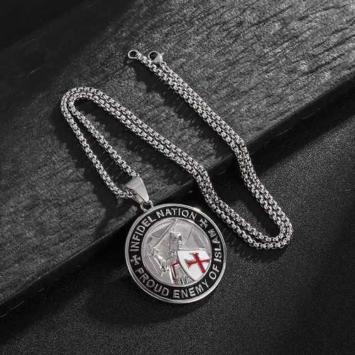 Knights Templar Armor of God Ephesians 6:13-17 Pendant Stainless Steel Necklace - Picture 19 of 59
