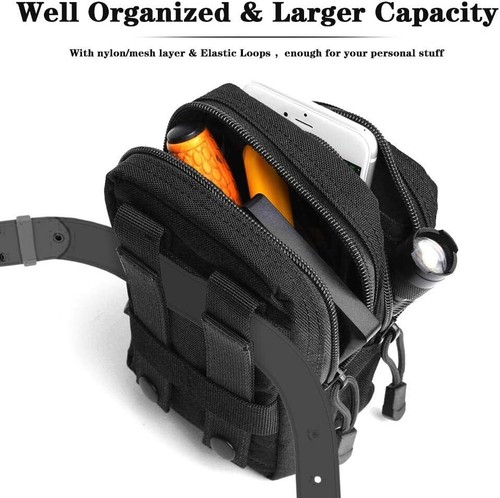 Tactical Waist Bag EDC Molle Belt Waist Pouch Small Utility Gadget Gear Tool Bag - Picture 5 of 10