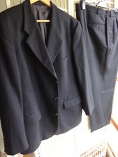 Greenwoods  Mens Suit C42R W36 L29 Dark Grey Pinstripe
