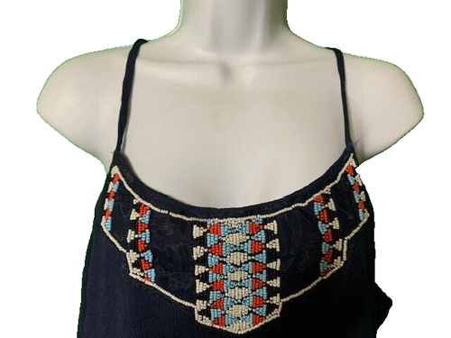 Lane Bryant summer dress 18/20 - beaded - adjustable straps - lined - ruffles - Picture 3 of 12