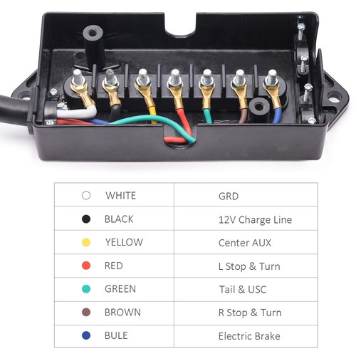Caja de conexiones de remolque eléctrico de 7 vías caja de conexiones de conector de cable de remolque de 7 velocidades - Imagen 3 de 7