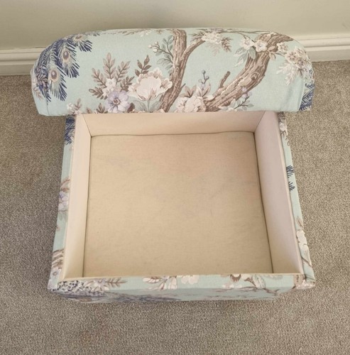 Storage Footstool Laura Ashley Footstall Belvedere Fabric Duck Egg Pouffe Blue - Picture 19 of 45