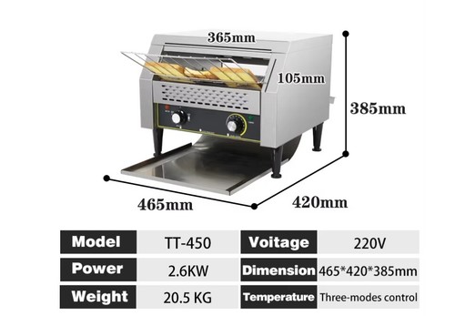 New Commercial Electric Bread Toaster / Conveyor Toaster / Toaster Machine 220v - Picture 12 of 12