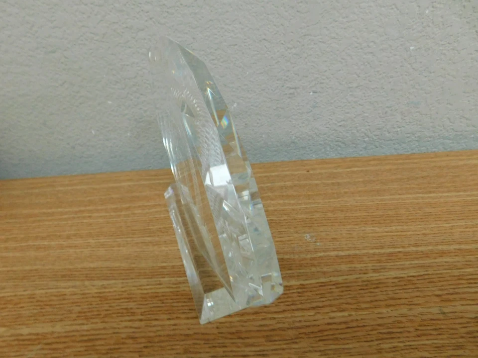 Heavy Engraved Chinese Crystal Dragon Display Decor Glass Crystal Table . - Image 3 of 4