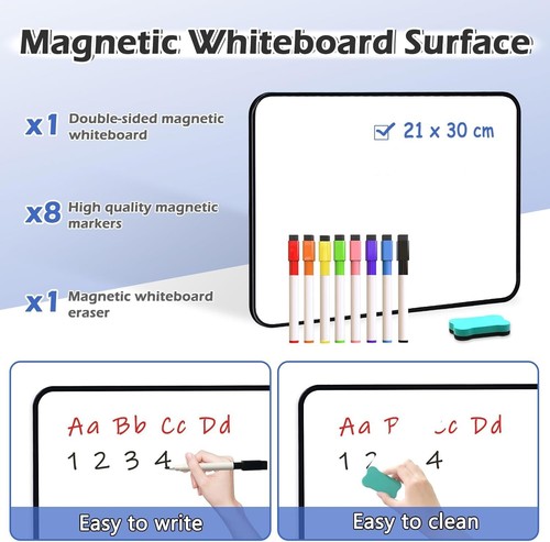 Dry Erase Mini Whiteboard, A4 Small Whiteboard, Portable Double-Sided Dry Erase - Picture 5 of 7